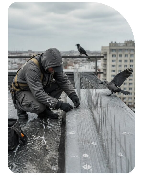 Защита от ворон под ключ в Лиски по цене от 5471 р. | Сенат-Лск